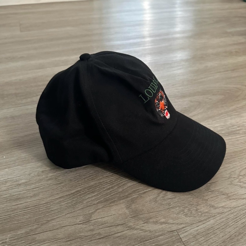 Black Embroidered Adjustable Streetwear Tiger Baseball Dad Cap/Hat, Unisex